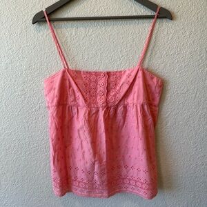 Vintage Y2K Juicy Couture Eyelet Babydoll Cami Top Coral